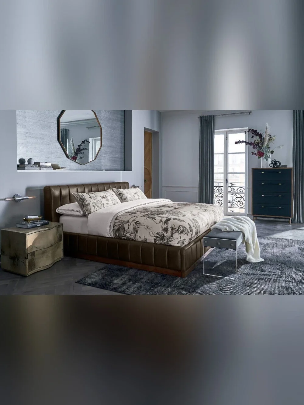Exclusive Best seller Midnight Jungle Linen King Duvet Cover,$329.00